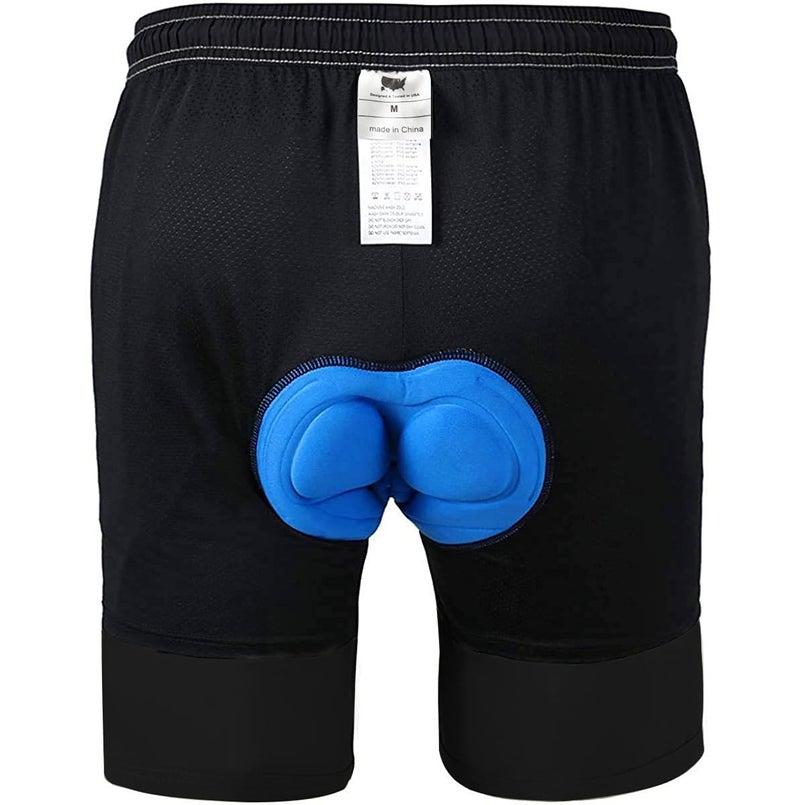VAYAGER Men's Mountain Bike Shorts 3D Padded Bicycle MTB Shorts Loose-fit Lightweight MTB Cycling Shorts (All Black-L) - Image 3
