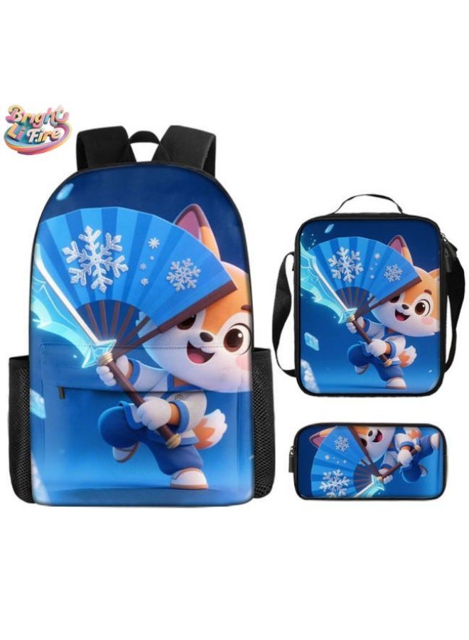 Bright Li Fire Unlock the new fashion of childish fun! Three-piece set of bags, cartoon elements for children and teenagers (students, children, friends' outings, mountain climbing, schooling, etc. can be used) - 56  - Image 1