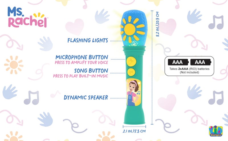 eKids Ms Rachel Microphone Toy for Toddlers with Built-in Music and Lights  Designed for Fans of Ms Rachel Toys - Image 4
