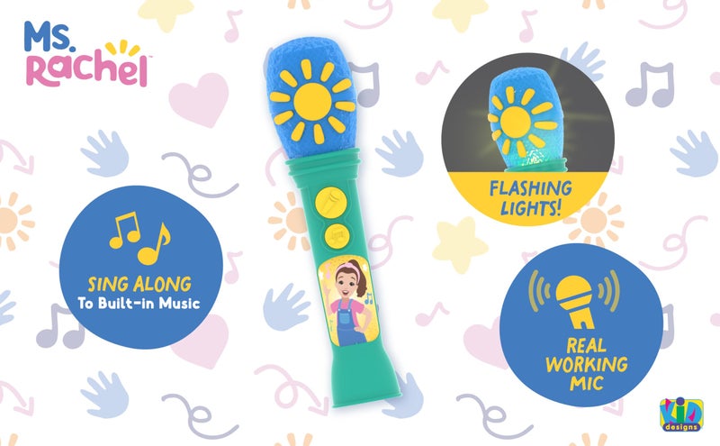 eKids Ms Rachel Microphone Toy for Toddlers with Built-in Music and Lights  Designed for Fans of Ms Rachel Toys - Image 2