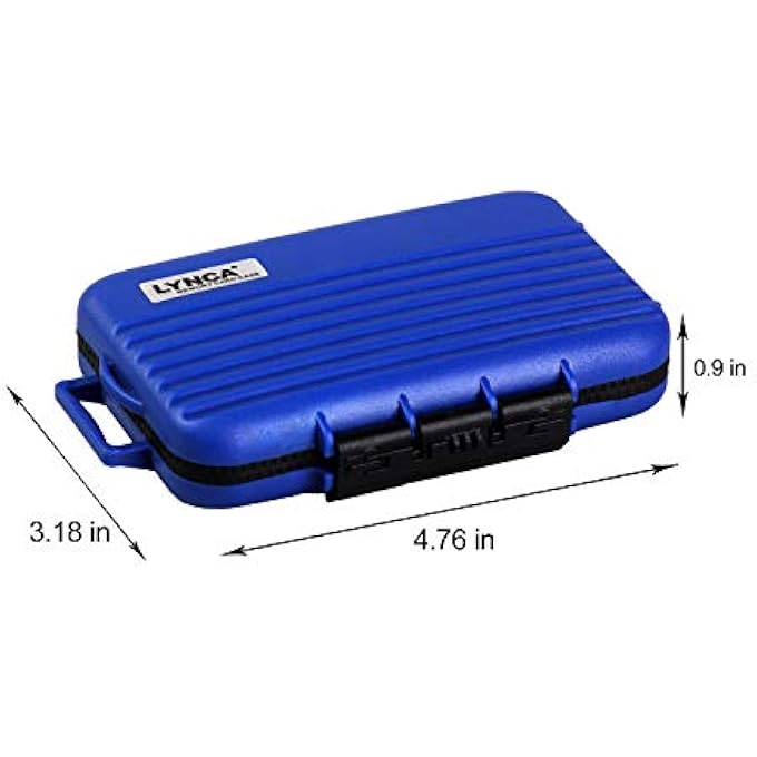 Lynca MEMORY CARD CASE, MEMORY CARDS HARD PROTECTOR CASE PROFESSIONAL WATERPROOF ANTI-SHOCK COMPACT CAMERA CARD HARD STORAGE BOX FOR 8 SD CARDS 4 CF CARDS 12 MICRO SD/TF CARDS (BLUE) - Image 2