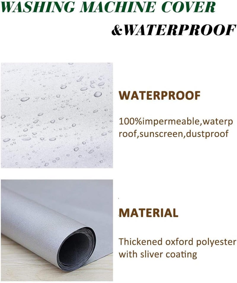 FUNI Silver Coating Oxford Cloth Full-automatic Roller Washing Machine Washer Dryer Cover Waterproof Sun-resistant Dust Cover - Image 5