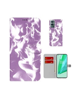 HuHa Case Cover For For OnePlus 9 Pro Cloud Fog Pattern Horizontal Flip Leather Case with Holder & Card Slot & Wallet(Purple) 