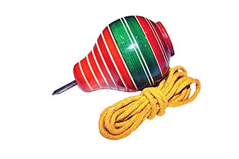Amit Marketing Wooden Spinning Lattu I with Thread I Bhawra I Latto I Bambaram I Traditional Indian Game I Outdoor Games I Fun & Therapeutic I Toys for Kids & Adults I Pack of 2 Pcs ? Multicolor - Image 3