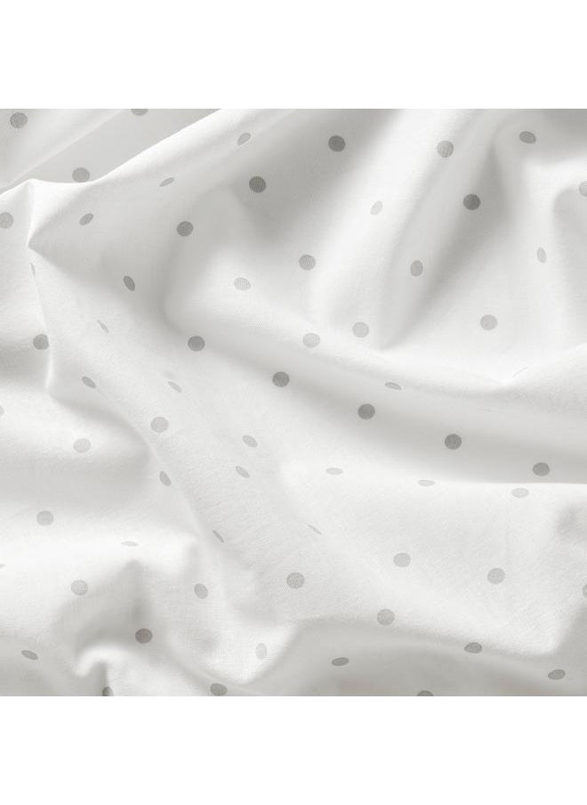 Curtains with tie-backs, 1 pair, dotted/white, 120x300 cm