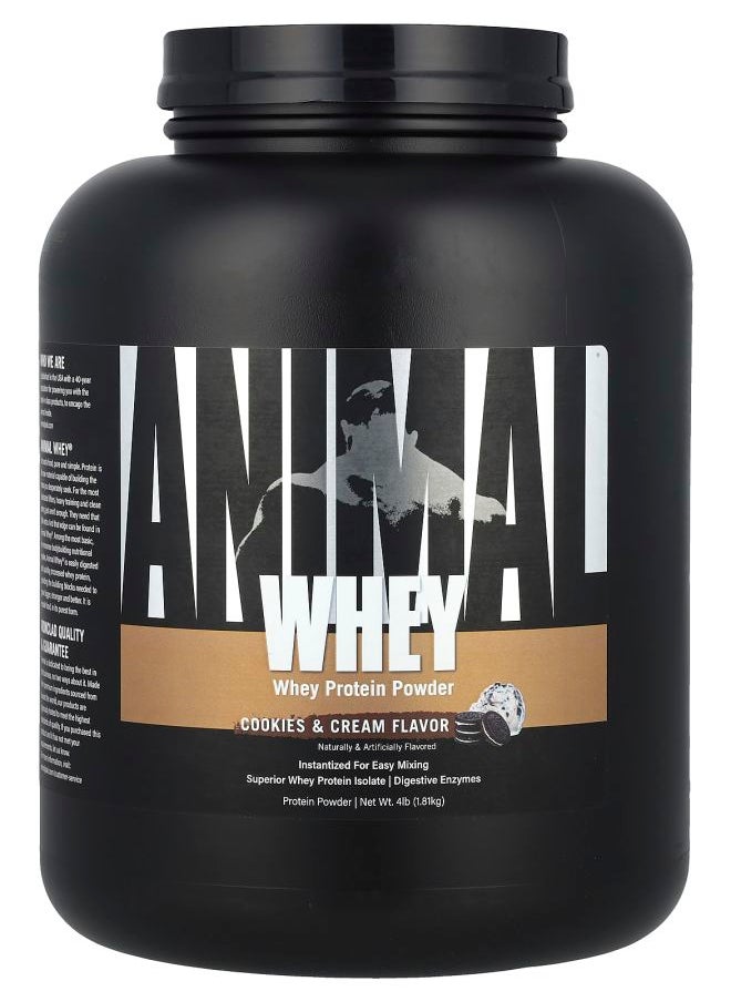 ANIMAL Whey Protein Powder Cookies & Cream 4 lb (1.81 kg) 