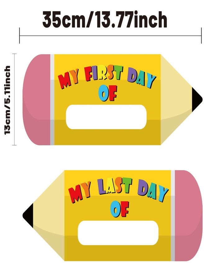 Wiooffen First & Last Day of School Board Sign Double-Sided Back to School Pencil Chalkboard for Kindergarten Preschool Kids 14”x11 Reusable 1st Day of Sign Photo Props School Supplies for Boys Girls - Image 2