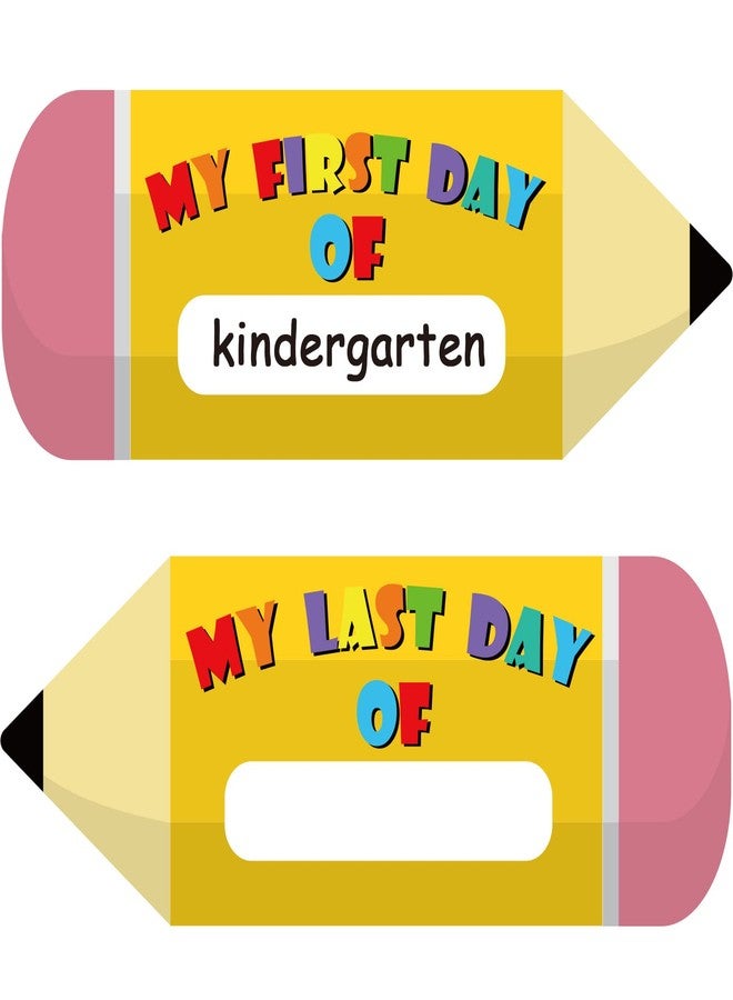 Wiooffen First & Last Day of School Board Sign Double-Sided Back to School Pencil Chalkboard for Kindergarten Preschool Kids 14”x11 Reusable 1st Day of Sign Photo Props School Supplies for Boys Girls - Image 1