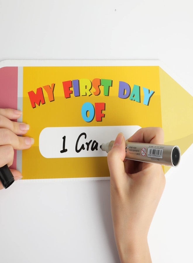 Wiooffen First & Last Day of School Board Sign Double-Sided Back to School Pencil Chalkboard for Kindergarten Preschool Kids 14”x11 Reusable 1st Day of Sign Photo Props School Supplies for Boys Girls - Image 4