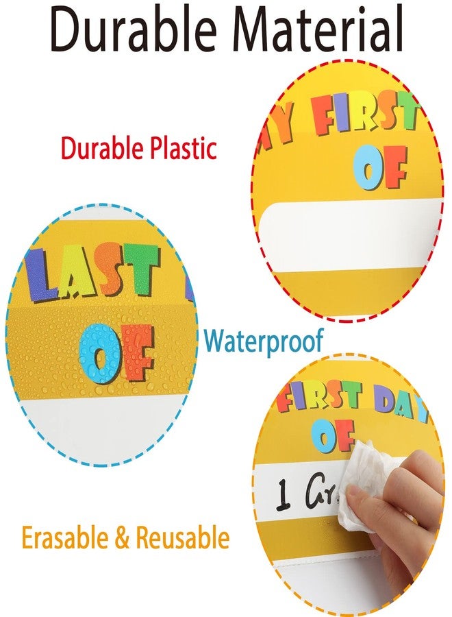 Wiooffen First & Last Day of School Board Sign Double-Sided Back to School Pencil Chalkboard for Kindergarten Preschool Kids 14”x11 Reusable 1st Day of Sign Photo Props School Supplies for Boys Girls - Image 3