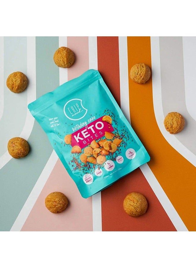 CHIPMONK Keto Cookie Bites Cake Bundle - Keto Snacks with Zero or Low Carb, Gluten-Free Keto Cookies, High Fat, Protein, Low Sugar Dessert Snack Foods for Ketogenic Diets - 2 Pouches (16 Bites) - Image 5
