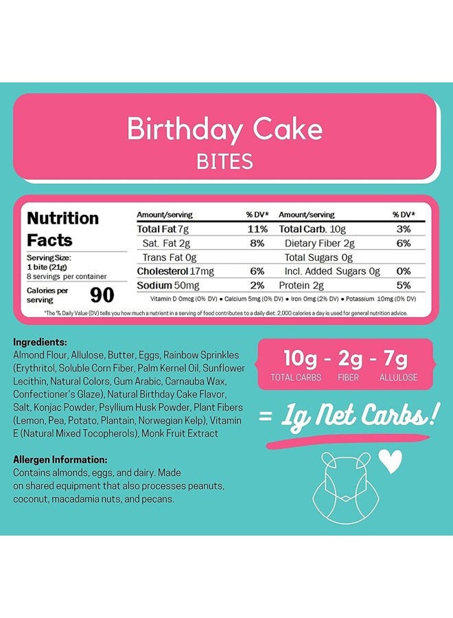 CHIPMONK Keto Cookie Bites Cake Bundle - Keto Snacks with Zero or Low Carb, Gluten-Free Keto Cookies, High Fat, Protein, Low Sugar Dessert Snack Foods for Ketogenic Diets - 2 Pouches (16 Bites) - Image 3