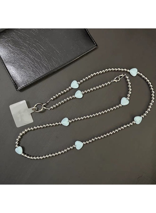 NIBEMINENT Phone Charm/ Chain Strap for Women Girls, Love Beads Cell Phone Case Lanyard Wrist Strap - Image 1