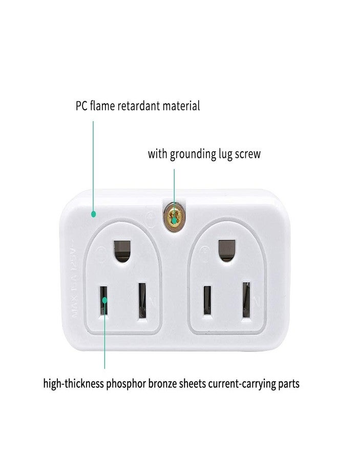 Sycon Adapter Outlet Extender, 2-Prong Mini Wall Plug, Multi Outlet Splitter With 4 Outlets - Image 2
