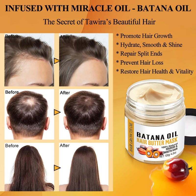 Mysense Batana Oil Hair Mask for Hair Growth and Deep Conditioning, Organic Hair Care with 12% Batana, 4.2oz - Image 2