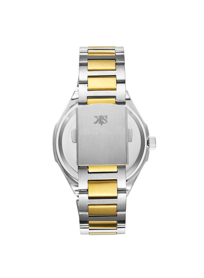 KENNETH SCOTT Men's Analog Round Shape Stainless Steel Wrist Watch K23026-TBTW - 46 Mm - Image 3