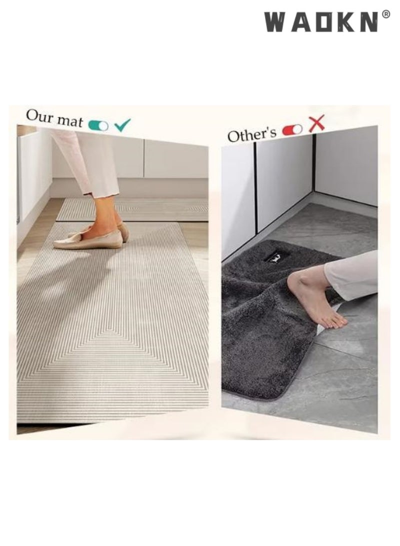 WAOKN Diatom Mud Bath Mat Set Bathroom Kitchen Rug Mat Extra Soft and Absorbent Bath Rugs Non-Slip Quick Drying Floor Bath Tub Mat for Bathroom Floor Tub and Shower Anti slip mat household long strip two-piece set foot pad 40*60cm/40*120cm - Image 5
