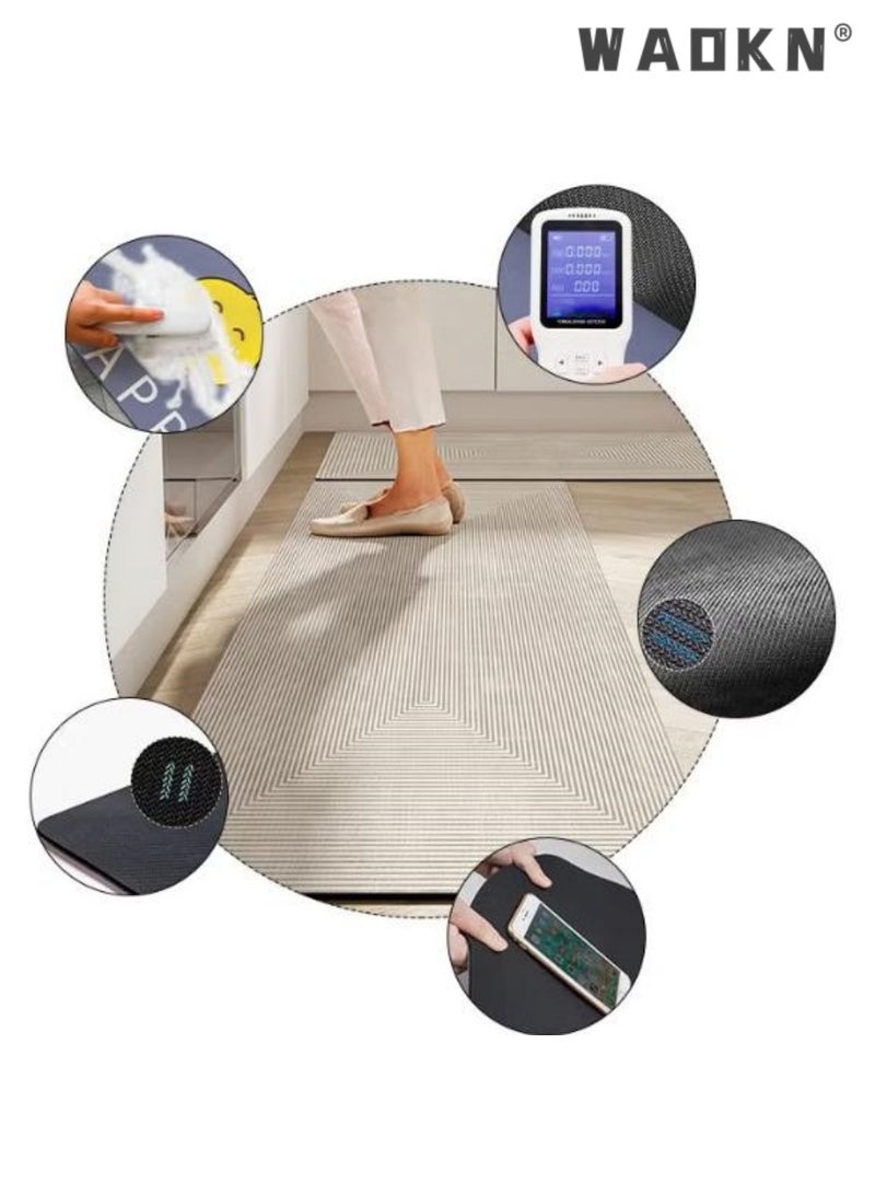 WAOKN Diatom Mud Bath Mat Set Bathroom Kitchen Rug Mat Extra Soft and Absorbent Bath Rugs Non-Slip Quick Drying Floor Bath Tub Mat for Bathroom Floor Tub and Shower Anti slip mat household long strip two-piece set foot pad 40*60cm/40*120cm - Image 3