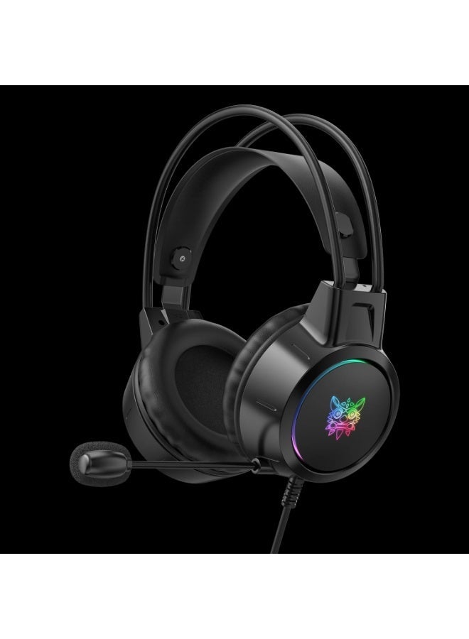 أونيكوما سماعات ألعاب X15 PRO ثنائية الرأس مزودة بميكروفون مانع للضوضاء، متينة، ستيريو محيطي، وإضاءة RGB. - Image 2