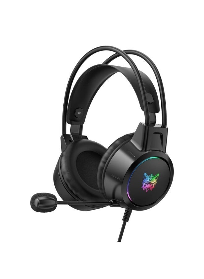 أونيكوما سماعات ألعاب X15 PRO ثنائية الرأس مزودة بميكروفون مانع للضوضاء، متينة، ستيريو محيطي، وإضاءة RGB. - Image 1