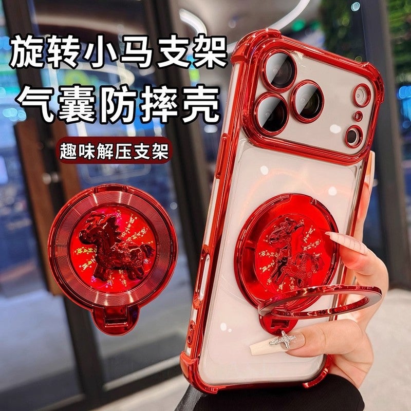 iPhone 14 TPU Scratch Resistant Protective for 14 Plus 14 Pro 14 Pro Max with Kickstand and Strong Magnetic in Clear - Image 2