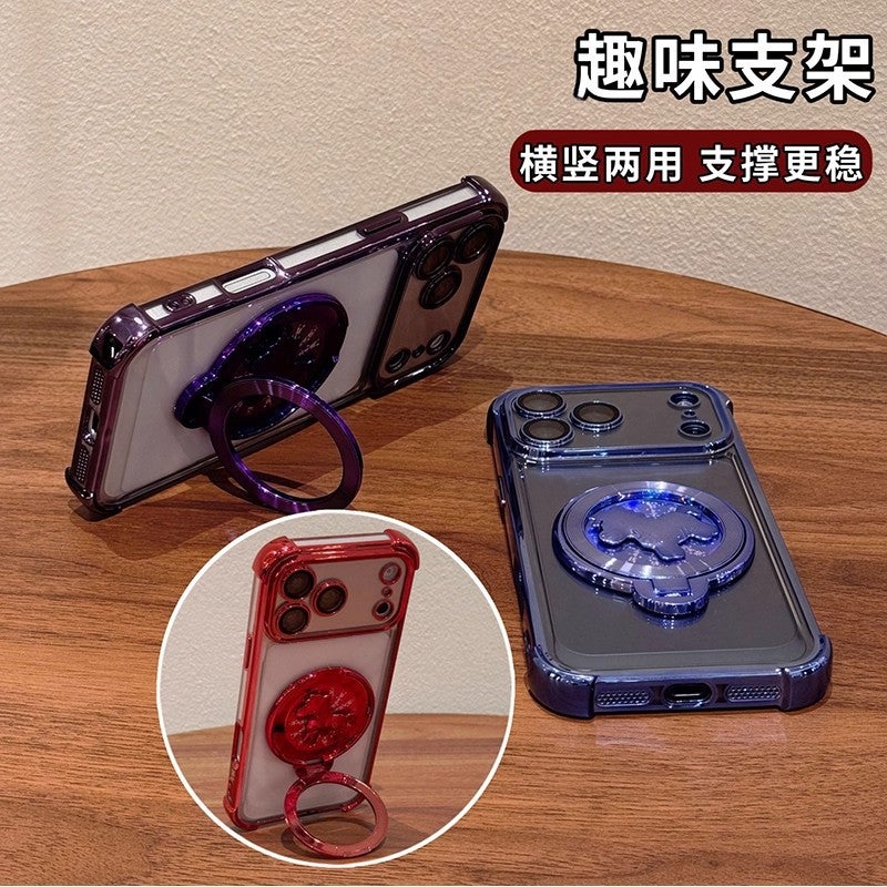 iPhone 14 TPU Scratch Resistant Protective for 14 Plus 14 Pro 14 Pro Max with Kickstand and Strong Magnetic in Clear - Image 3