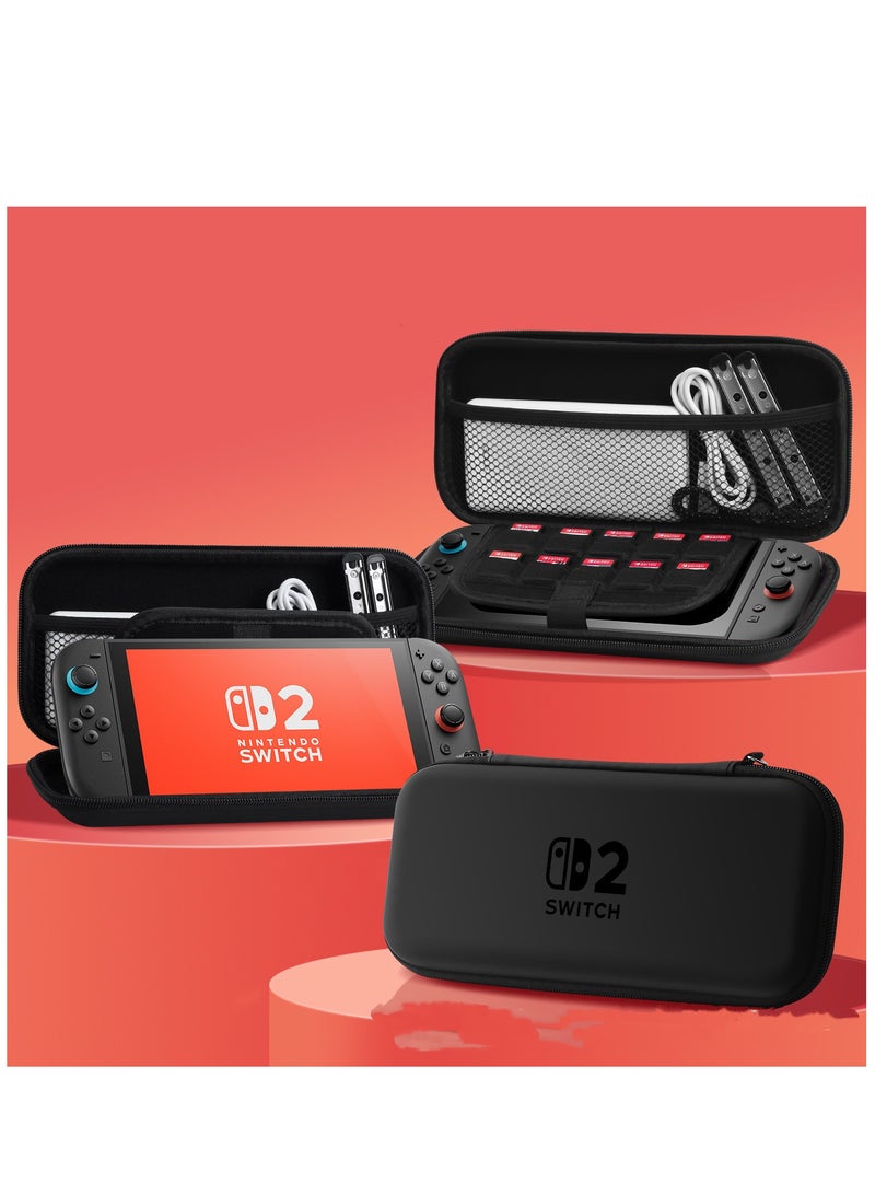switch 2 black protective hard portable travel carry hard shell carry case for Nintendo 2 - Image 1