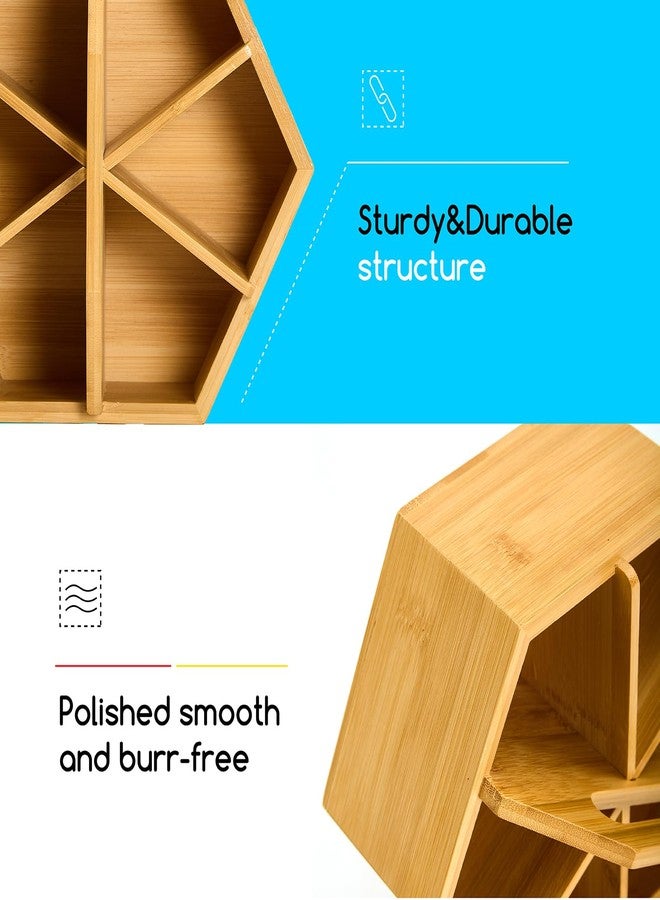 MEEDEN Bamboo Rotating Art Supply Desk Organizer: Pen & Pencil Holder for Desk- Desktop Storage for Markers, Colored Pencils, Crayons, Paint Brushes, Office School Classroom - Image 4