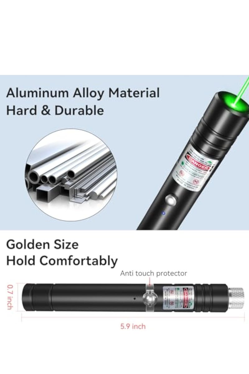 Gasin Long Range Tactical Red Dot Light Presentation Pointer for Indoor Teaching/Office Meeting Outdoor Interactive Cat Laser Toy, Star Cap Adjustable Focus for Night Hiking - Image 2