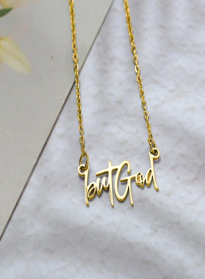 Ohmique But God Bible Inspirational Faith Necklace - Dainty Stainless Steel Gold Letter Necklace Gifts for Women - Image 4
