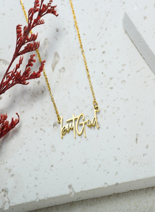 Ohmique But God Bible Inspirational Faith Necklace - Dainty Stainless Steel Gold Letter Necklace Gifts for Women - Image 3