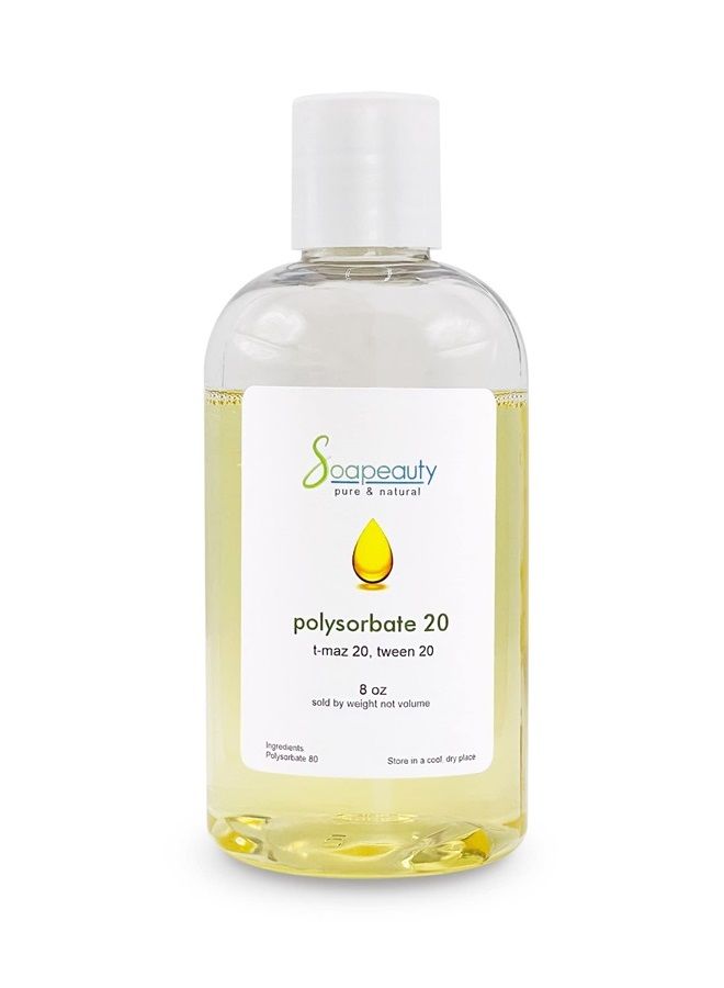 Soapeauty POLYSORBATE 20 T-MAZ 20, TWEEN 20 | 100% Pure Cosmetic Grade Solubilizer Surfactant & Emulsifier | (8 oz) - Image 1