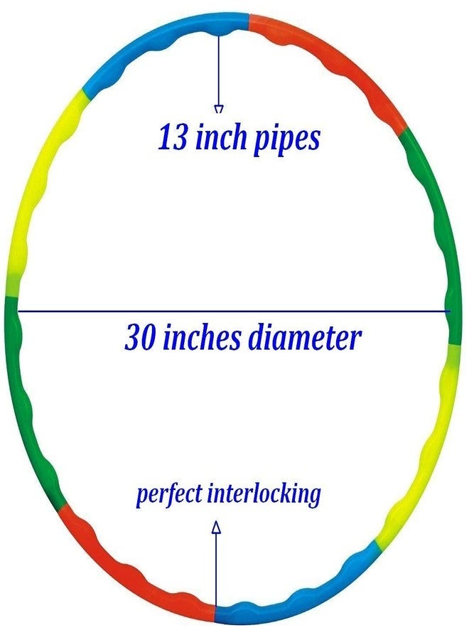TT 8 Inter- Lockable Pieces Ring Hula Hoop Zig Zag for Adult, Kids - Multicolour, Adjust in 2 Sizes - Image 5