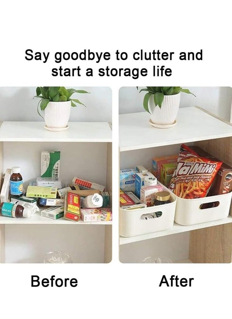 ARUWA Plastic Storage Bins Multiuse Desk Cabinet Organizer with Built in Handle, Set of 10  - Image 4