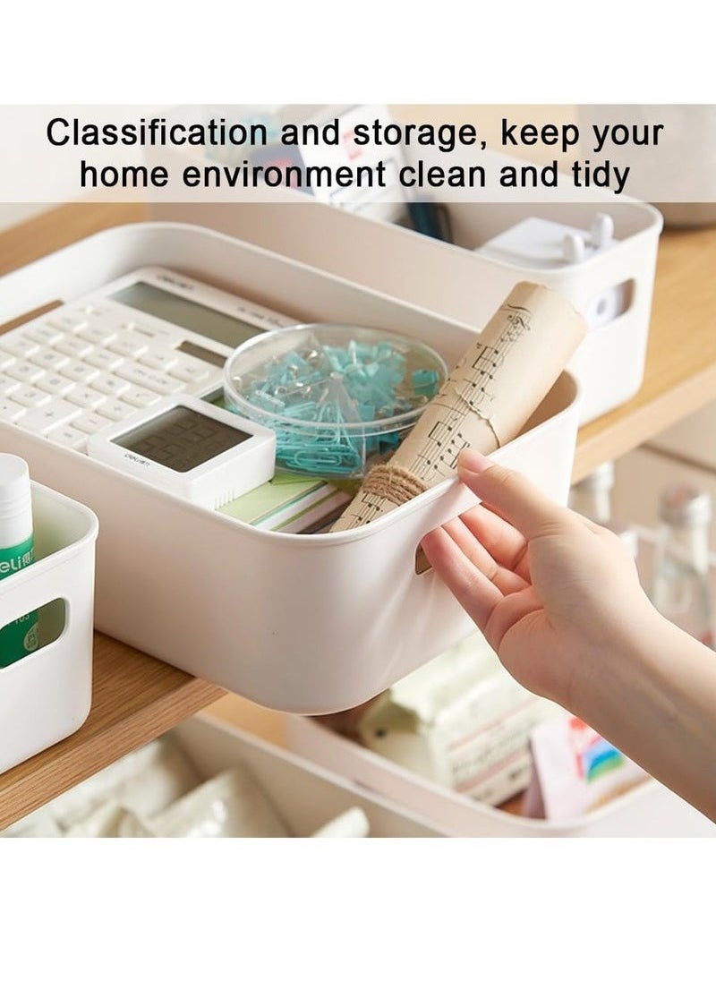 ARUWA Plastic Storage Bins Multiuse Desk Cabinet Organizer with Built in Handle, Set of 10  - Image 3