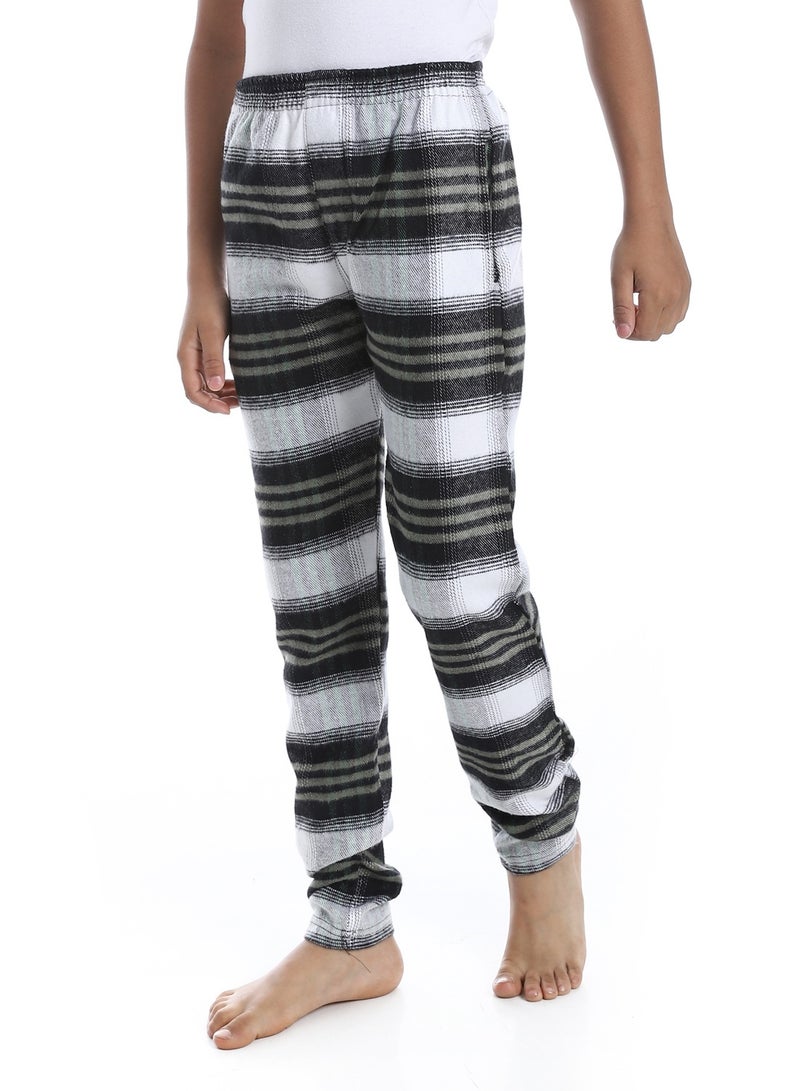 Andora Regular fit Checkered Trousers For Boy's_Olive , Black & White - Image 2