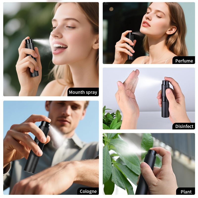 Likealot Perfume Travel Refillable Atomizer 8Ml (3Pcs) - Empty Cologne Spray Bottle  Portable & Leakproof Sprayer For Travel (Black) - Image 5