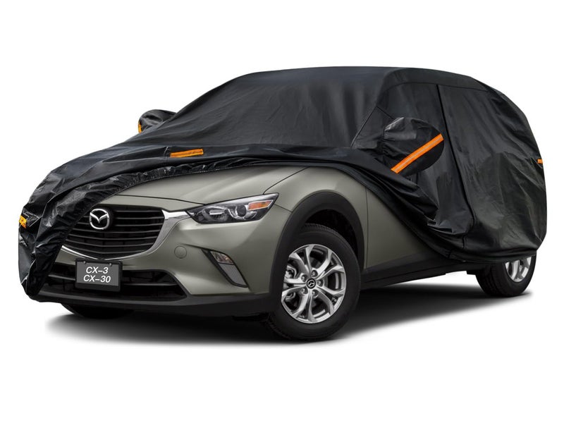 Kayme 7 Layers SUV Car Cover Custom Fit for Mazda CX30 CX3 CX 30 CX 3 20192025 Waterproof All Weather for Automobiles Outdoor Full Cover Rain Sun UV ProtectionBlack