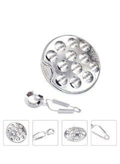 KASTWAVE French Escargot Dish 1 Set Baked Snails Barbecue Snail Plate with Clips and Forks Escargot Baking Escargot Clips Escargot Fork Stainless Steel Baking Pans 12 Holes Snail Plate Tool Kit  - Image 2