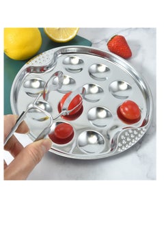 KASTWAVE French Escargot Dish 1 Set Baked Snails Barbecue Snail Plate with Clips and Forks Escargot Baking Escargot Clips Escargot Fork Stainless Steel Baking Pans 12 Holes Snail Plate Tool Kit  - Image 3