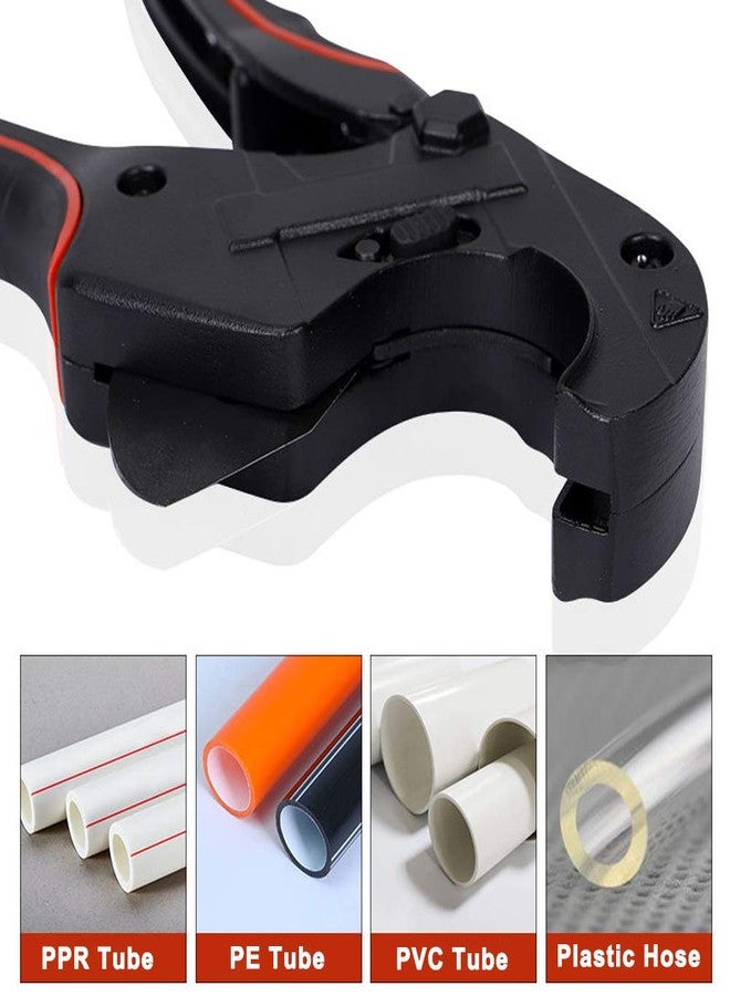 ديبيل قاطع أنابيب DUEBEL، قاطع PVC، قاطع أنابيب خرطوم بسقاطة، أداة قطع أنابيب CPVC لقطع أنابيب PE وPEX وOD وPPR حتى 2.95 بوصة من البولي فينيل، قاطع أنابيب بلاستيكية (أسود) - Image 3