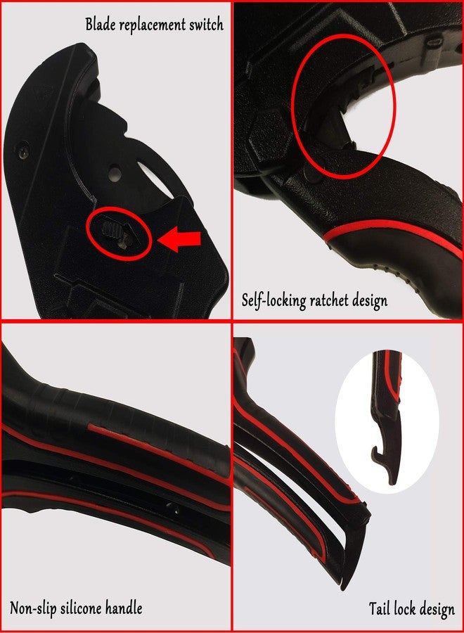 ديبيل قاطع أنابيب DUEBEL، قاطع PVC، قاطع أنابيب خرطوم بسقاطة، أداة قطع أنابيب CPVC لقطع أنابيب PE وPEX وOD وPPR حتى 2.95 بوصة من البولي فينيل، قاطع أنابيب بلاستيكية (أسود) - Image 5