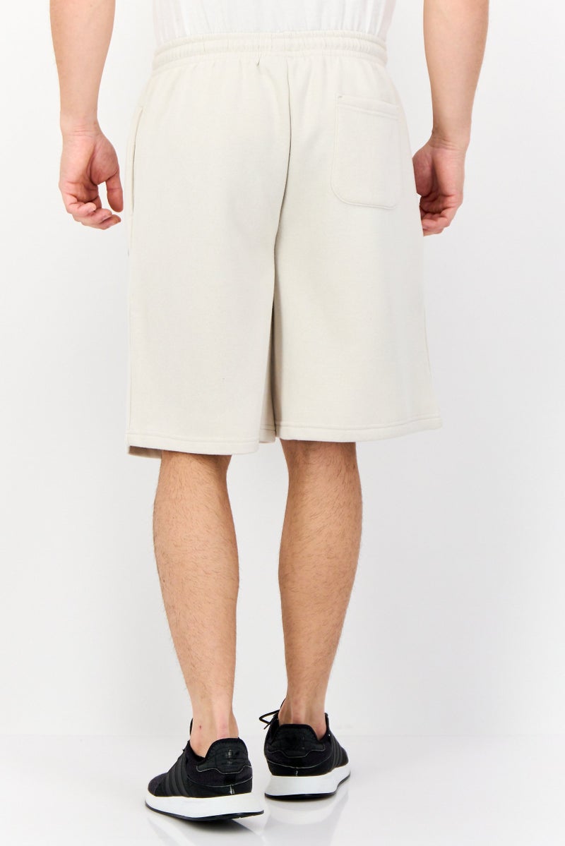 Algspar Men Brand Logo Basic Shorts, Cream  - Image 2