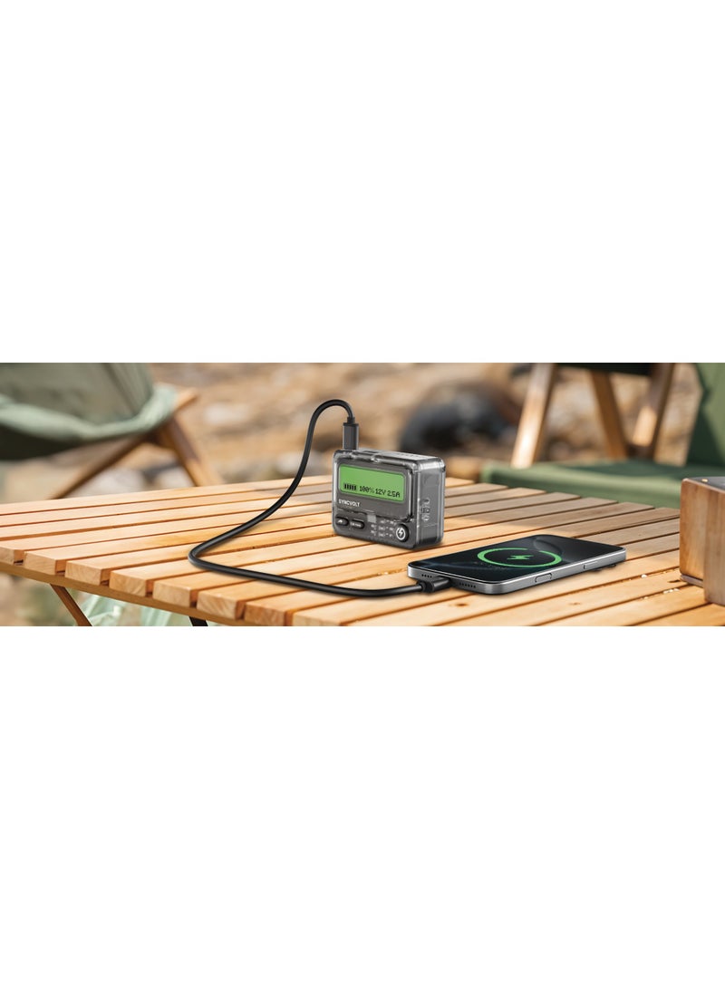 LEVELO SyncVolt 10000mAh Chatting Power Bank with 30W Power Delivery / SMS Communication up to 30m / Dot Matrix Display / Built-in Beeper Sound / Simultaneous Charging - Translucent - Image 2