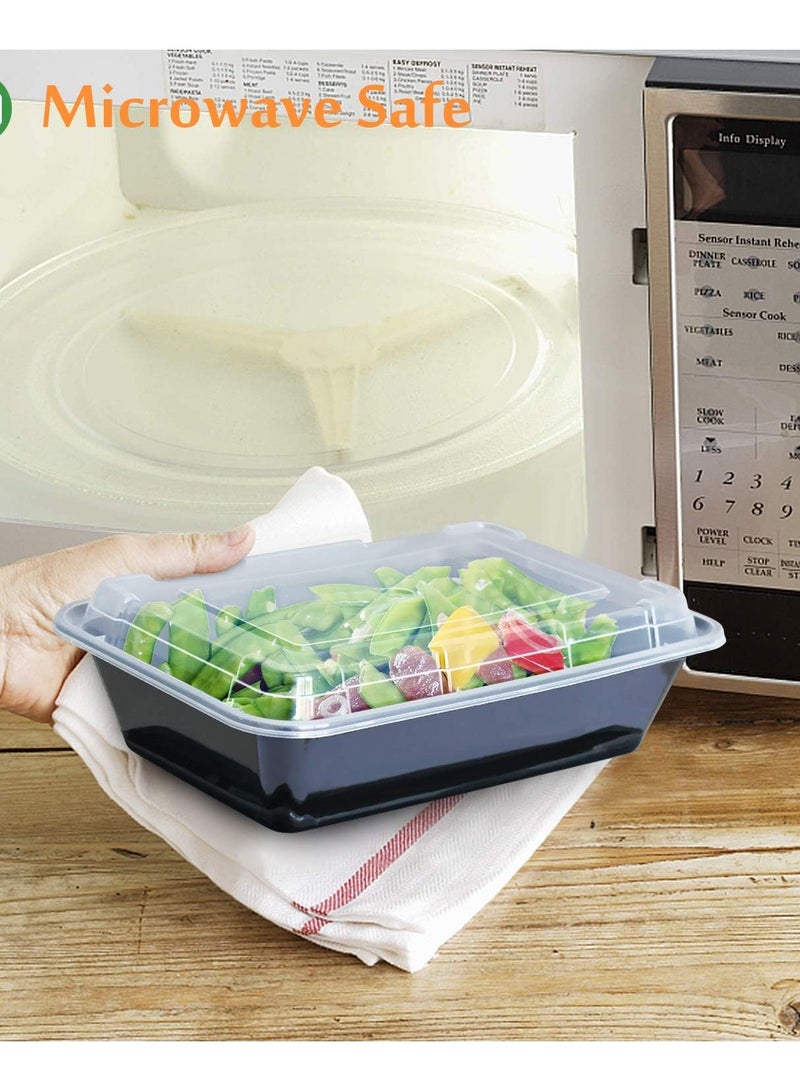 Enther Food Storage Containers with Separate Lids BPA Free Stackable Multi-Use Lunch Containers Microwave, Dishwasher and Freezer Safe Adjustable Portions 28 Ounce 12 Pieces - Image 2