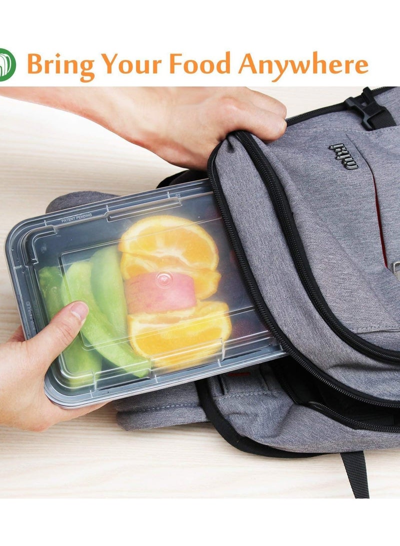 Enther Food Storage Containers with Separate Lids BPA Free Stackable Multi-Use Lunch Containers Microwave, Dishwasher and Freezer Safe Adjustable Portions 28 Ounce 12 Pieces - Image 4