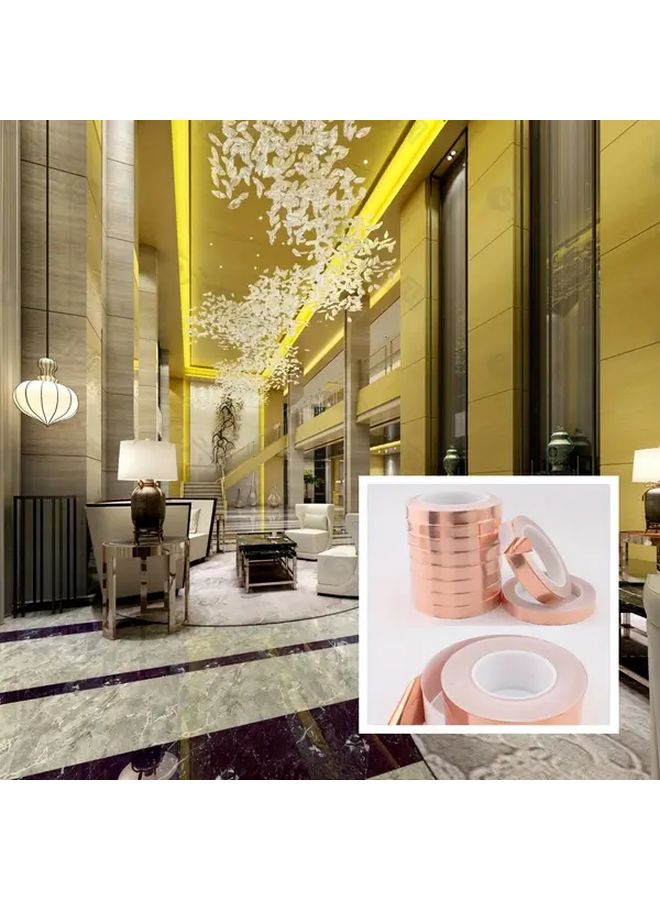 شريط نحاسي أحادي الجانب مقاس 5 مم × 20 متر للحجب الكهرومغناطيسي، لاصق موصل للكهرباء للاستخدامات المنزلية - Image 5