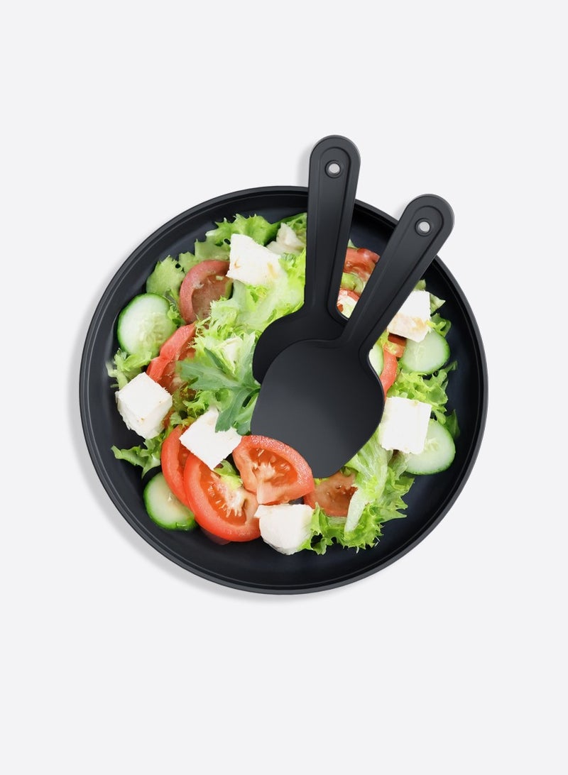 Salad Bowl with Serving Spoons Large Line Chef Salad Set with Mixing Bowl and Utensils for Kitchen & Dining 4000 ml (Grey) - Image 3