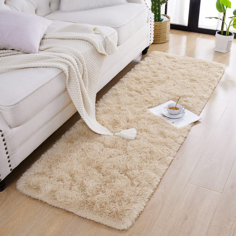 Chicrug Soft Runner Rug for Bedroom Living Room Plush Fluffy Rug 2x6 Feet, Shag Furry Runner Carpet Non Shedding for Nursery Children Kids Girls Room Home Decorative, Khaki - Image 5