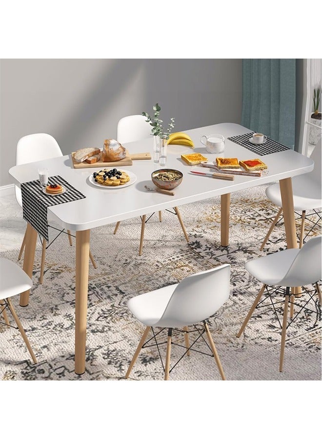 Taimi Modern Rectangular Dining Table, White Solid Wood Dining Table Furniture for Kitchen, Dining Room, Living Room 120x60x73cm - Image 1